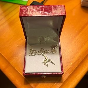 BRAND NEW sterling silver Tinkerbell “Believe” necklace